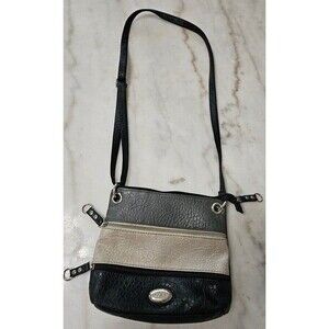 Rosetti Black Brown Faux Leather Crossbody / Shoulder Bag Purse